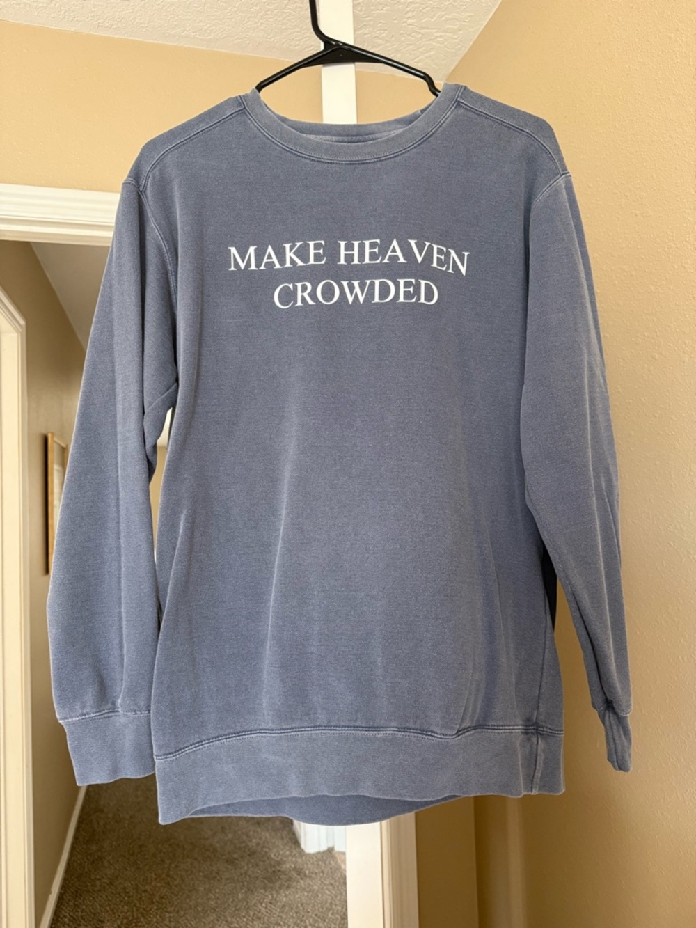 Make Heaven Crowded Graphic Crewneck Sweater - Blue